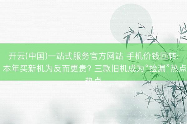 开云(中国)一站式服务官方网站 手机价钱回转: 本年买新机为反而更贵? 三款旧机成为“捡漏”热点