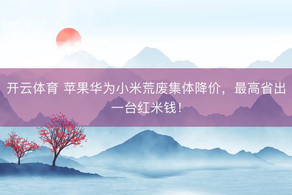 开云体育 苹果华为小米荒废集体降价，最高省出一台红米钱！