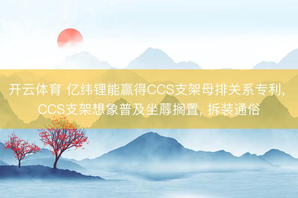 开云体育 亿纬锂能赢得CCS支架母排关系专利， CCS支架想象普及坐蓐搁置， 拆装通俗