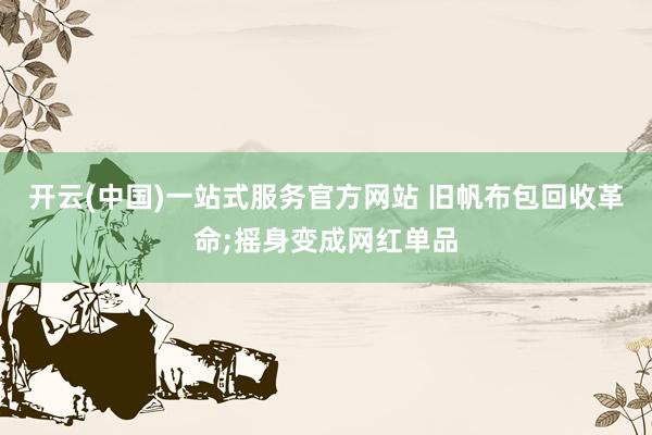 开云(中国)一站式服务官方网站 旧帆布包回收革命;摇身变成网红单品