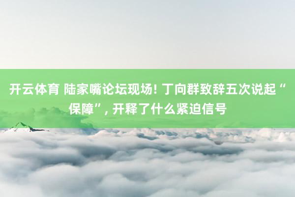 开云体育 陆家嘴论坛现场! 丁向群致辞五次说起“保障”， 开释了什么紧迫信号